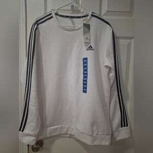 Adidas White Sweatshirt with Black Stripes